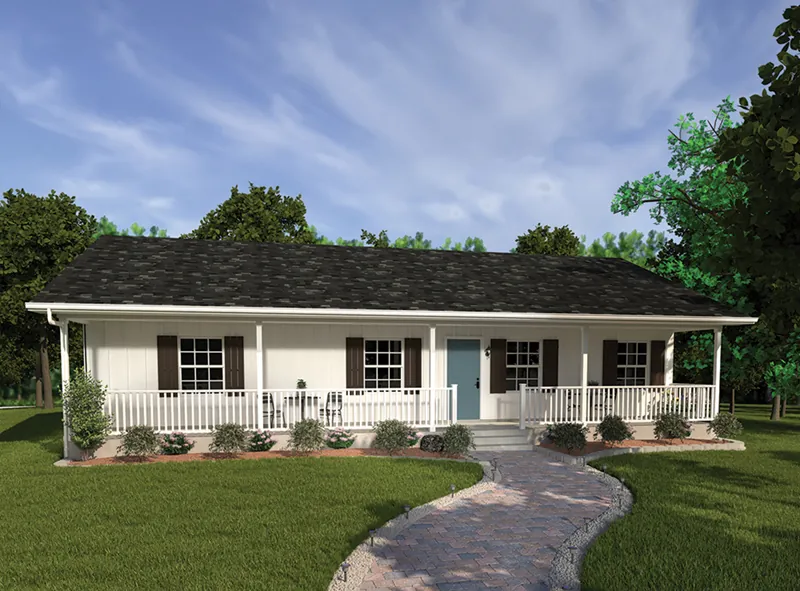 Accommodating Ranch Style Home With Front Porch 