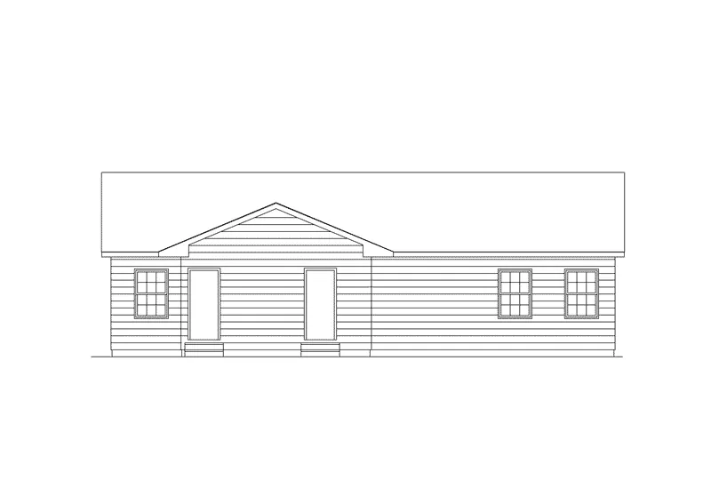 Ranch House Plan Rear Elevation - Delta Queen I Ranch Home 001D-0067 - Search House Plans and More