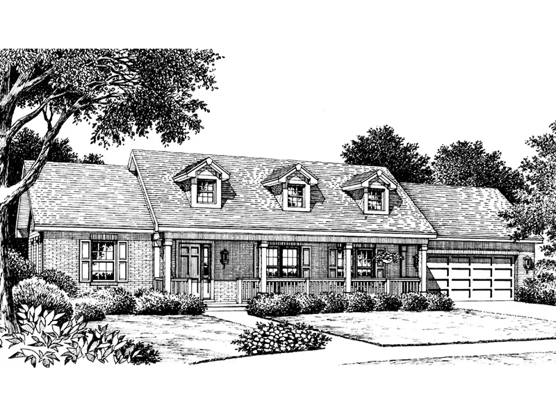 Cape Cod & New England House Plan Front Image of House - Ryland Ranch Home 005D-0001 - Shop House Plans and More