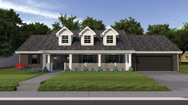Cape Cod & New England House Plan Front Photo 02 - Ryland Ranch Home 005D-0001 - Shop House Plans and More
