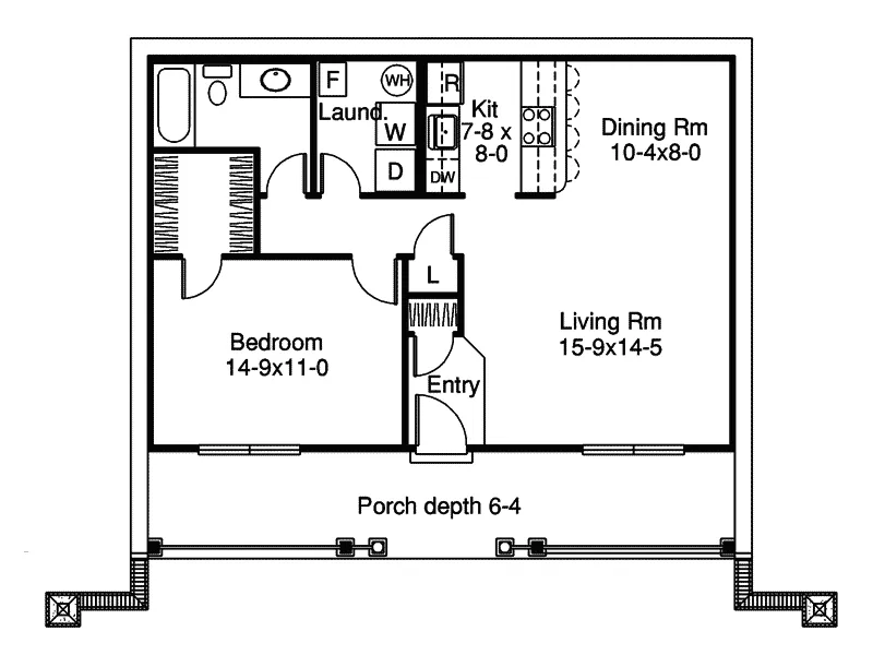 Vacation Home Plan First Floor 007D-0156
