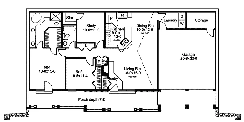 Vacation House Plan First Floor - Stonehaven Berm Home 007D-0161 - Shop House Plans and More