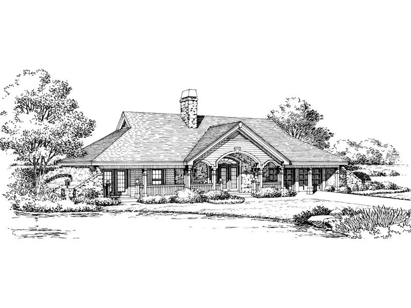 Vacation House Plan Front Image of House - Stonehaven Berm Home 007D-0161 - Shop House Plans and More