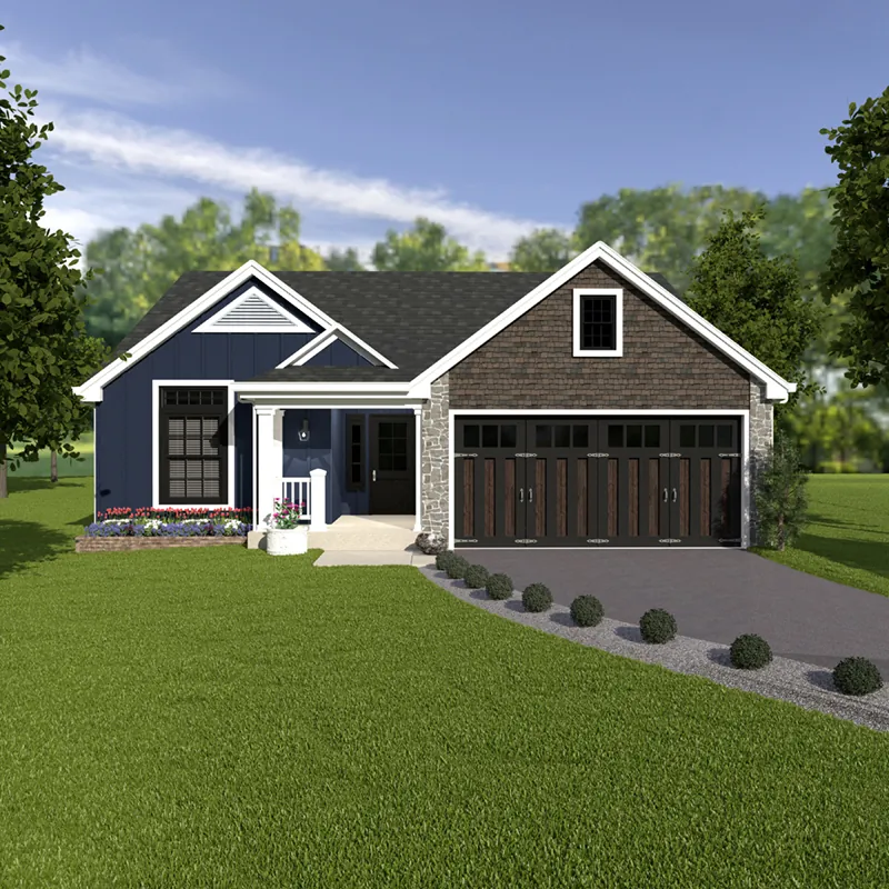 Arts & Crafts House Plan Front of Home - Conner Hill 007D-5060 - Search House Plans and More