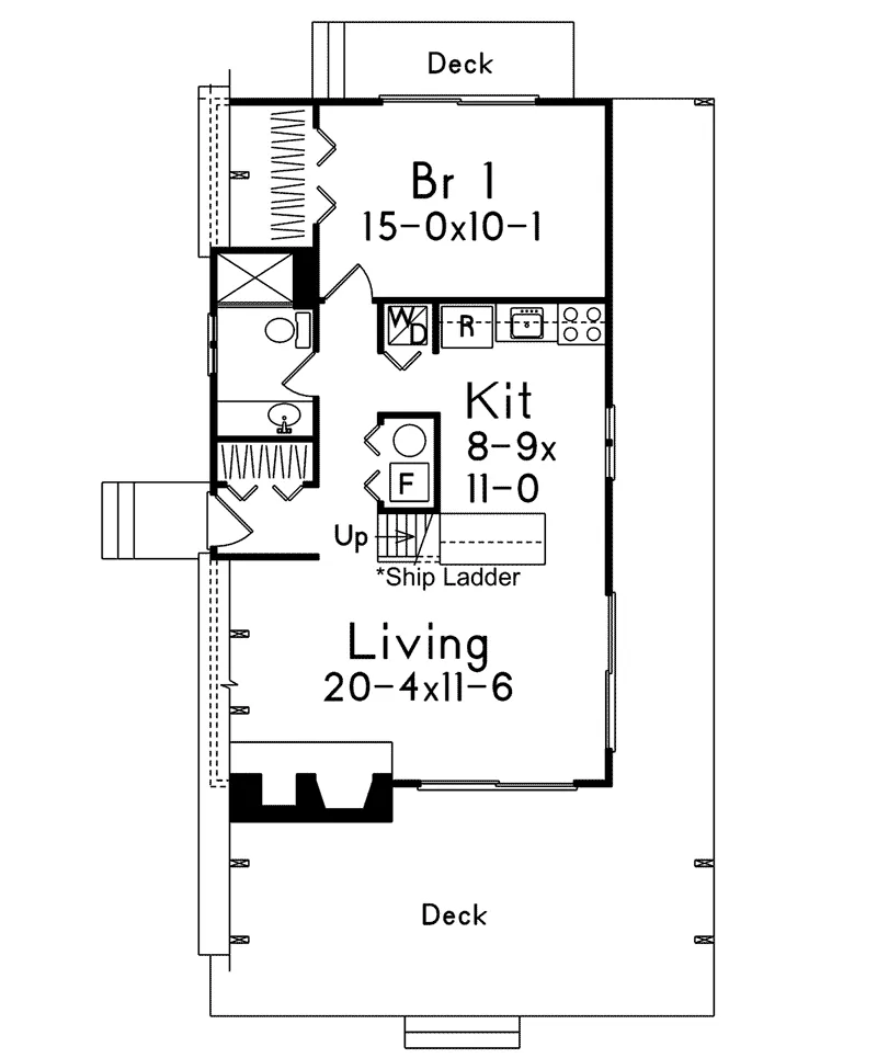 Vacation Home Plan First Floor 008D-0139