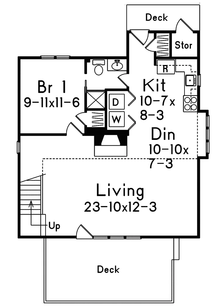 Vacation Home Plan First Floor 008D-0143