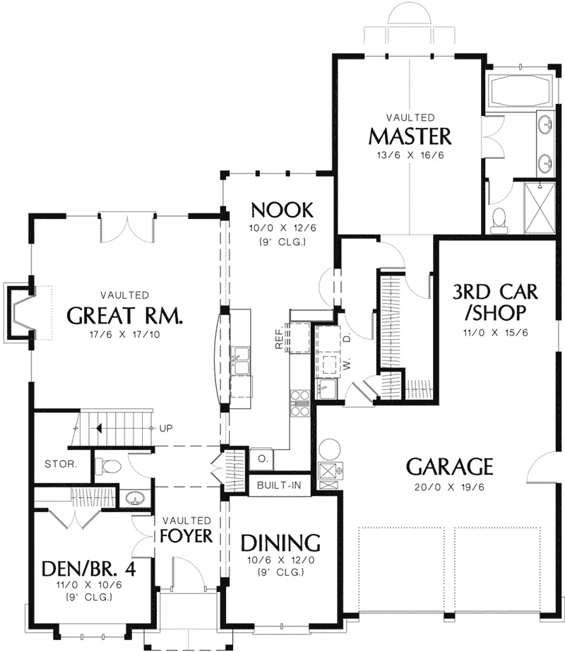 Traditional Home Plan First Floor 011D-0043