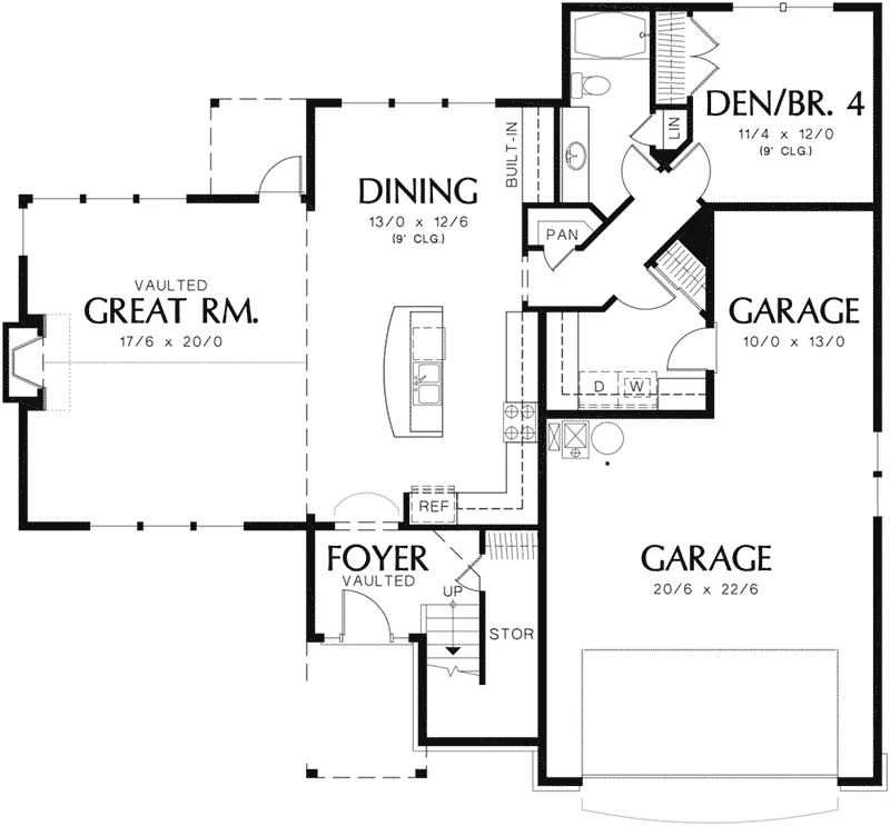 Rustic Home Plan First Floor 011D-0046