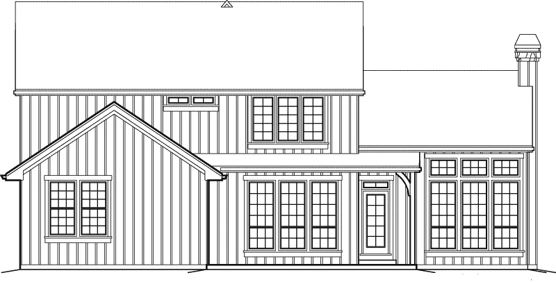 Craftsman House Plan Rear Elevation - Fawn Canyon Tudor Style Home 011D-0046 - Search House Plans and More