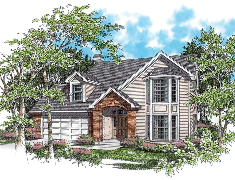 Country House Plan Front of Home - Kindle Hill Two-Story Home 011D-0102 - Search House Plans and More