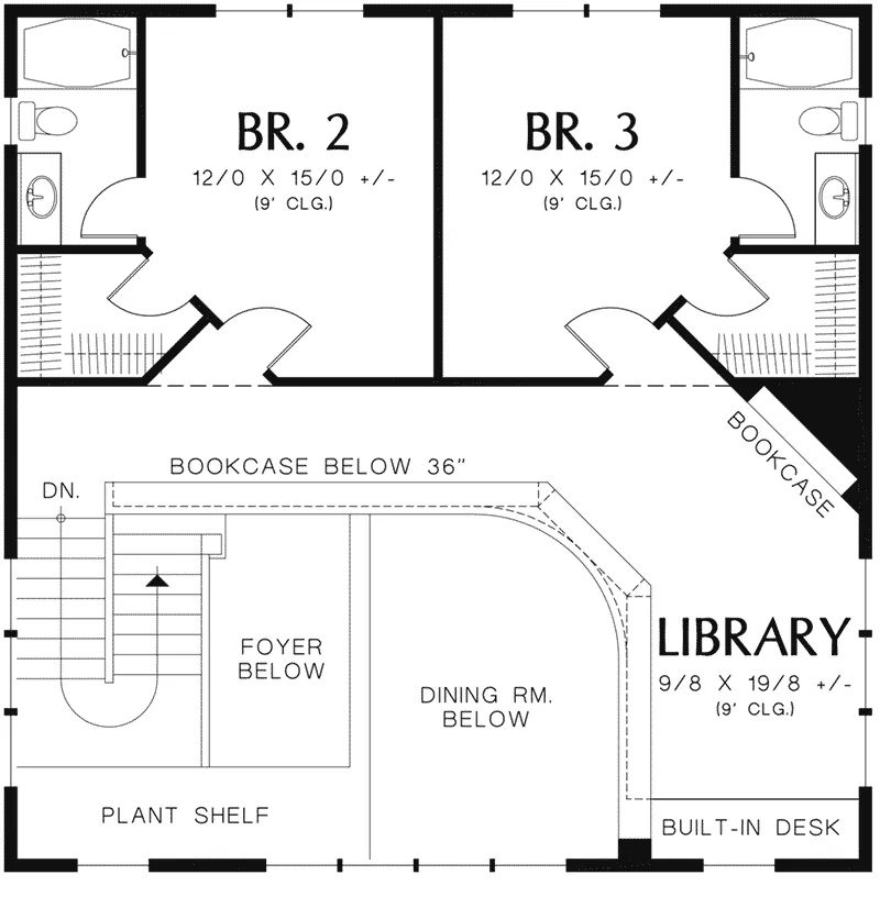 Craftsman Home Plan Second Floor 011D-0197