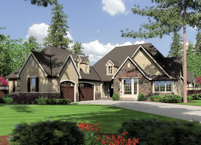 Country French House Plan Front Image - Sherman Hollow European Home 011D-0229 - Shop House Plans and More