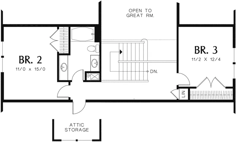Cabin & Cottage House Plan Second Floor - Timber Way Craftsman Home 011D-0243 - Shop House Plans and More