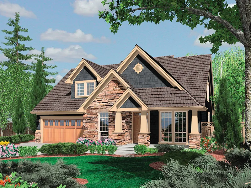 Cabin & Cottage House Plan Front Image - Timber Way Craftsman Home 011D-0243 - Shop House Plans and More
