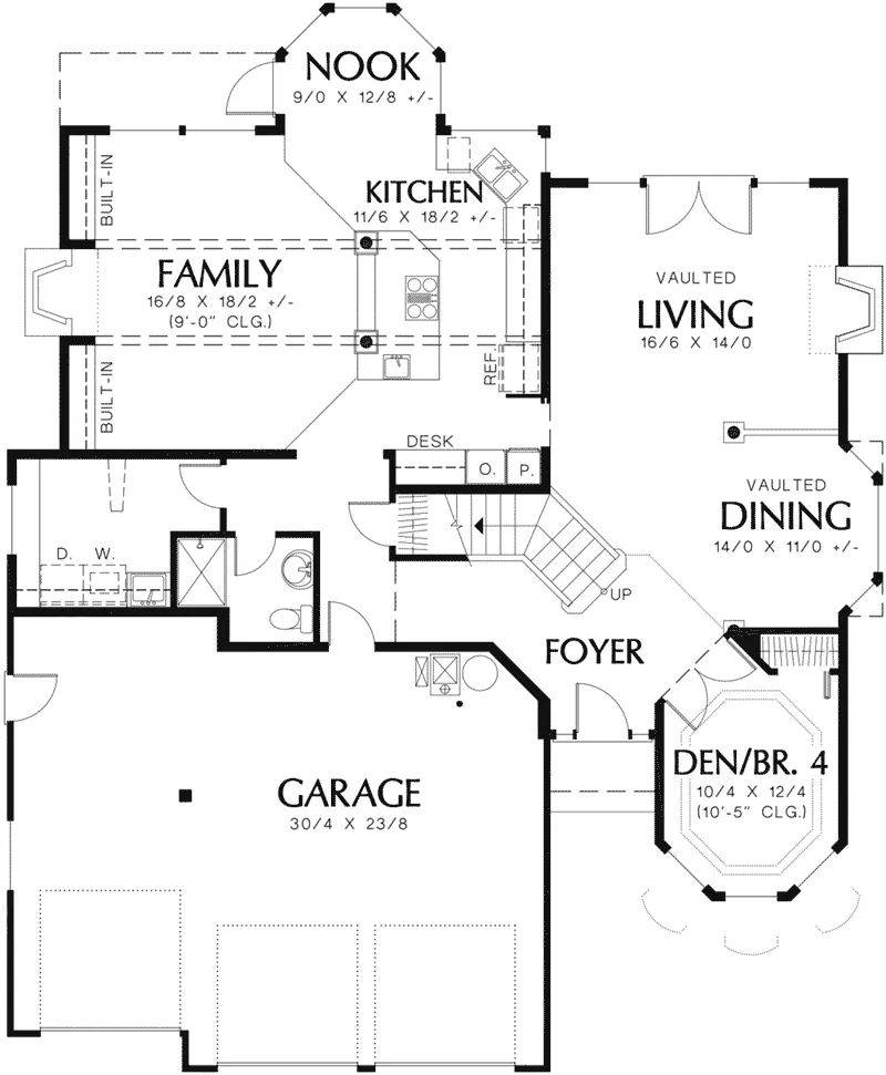 Traditional Home Plan First Floor 011D-0257