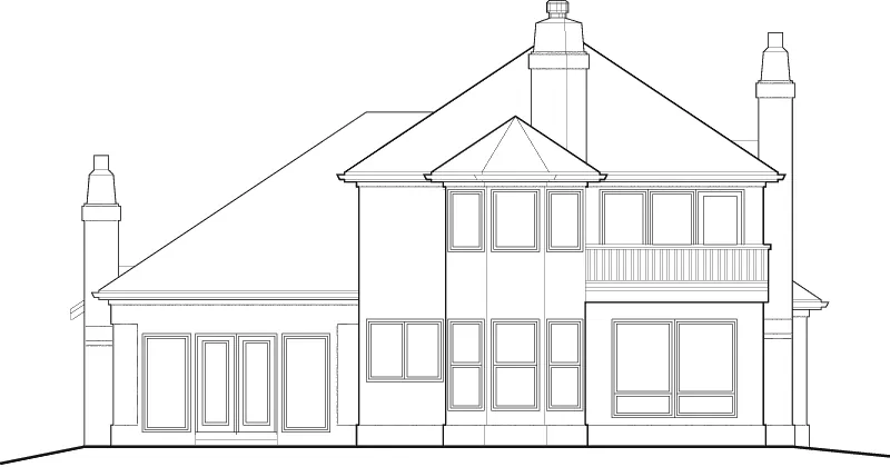 Traditional House Plan Rear Elevation - Oakland Heights Luxury Home 011D-0257 - Shop House Plans and More