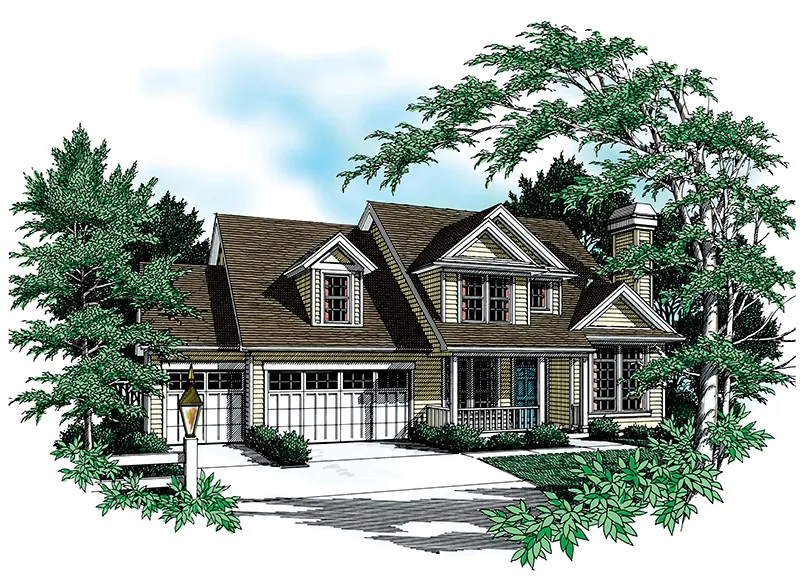 Shingle House Plan Front Image - Ridgefield Lake Country Home 011D-0258 - Shop House Plans and More