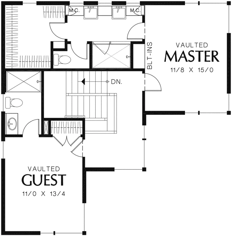 Modern House Plan Second Floor - Tilda Modern Home 011D-0272 - Shop House Plans and More
