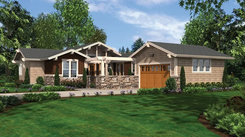 Lake House Plan Front Image - Sunny Top Craftsman Home 011D-0273 - Shop House Plans and More