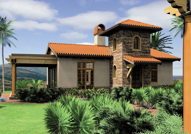 Mediterranean House Plan Front of Home - Alfredo Lago Italian Home 011D-0291 - Search House Plans and More