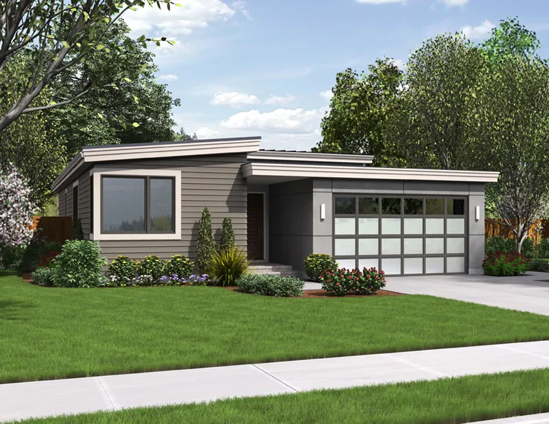 Florida House Plan Front of Home - Rocco Modern Ranch Home 011D-0304 - Shop House Plans and More