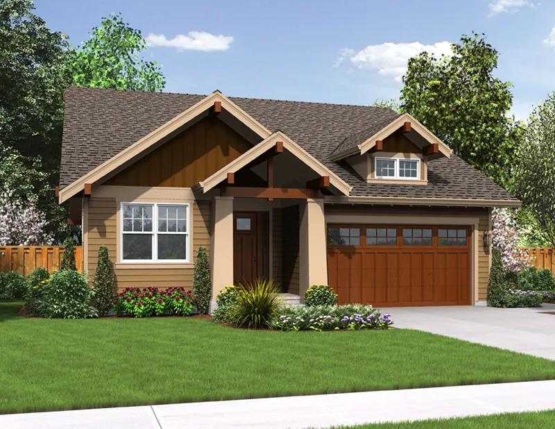 Arts & Crafts House Plan Front of Home - Holbrook Craftsman Home 011D-0307 - Search House Plans and More