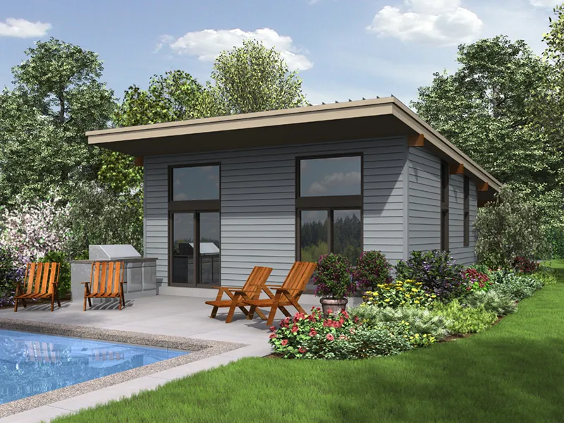 Contemporary House Plan Rear Photo 01 - Tate Modern Home 011D-0314 - Shop House Plans and More