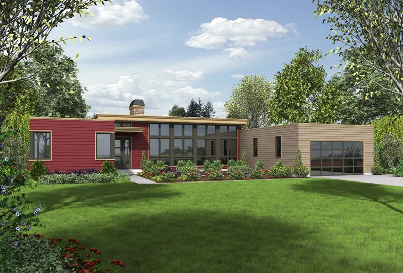 Sunbelt House Plan Front of Home - Cato Contemporary Home 011D-0336 - Search House Plans and More