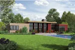 Sunbelt House Plan Rear Photo 01 - Cato Contemporary Home 011D-0336 - Search House Plans and More