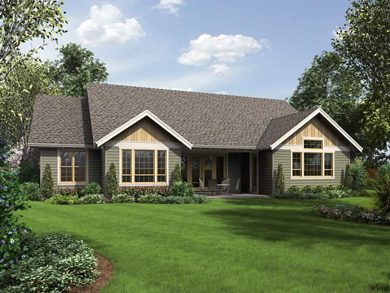 Ranch House Plan Rear Photo 01 - Colten Craftsman Ranch Home 011D-0342 - Search House Plans and More