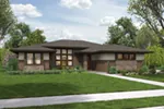 Prairie House Plan Front of Home - Flora Canyon Ranch Home 011D-0344 - Search House Plans and More