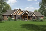 Shingle House Plan Front Image - Leigh Lane Rustic Country Ranch House - Shop House Plans and More