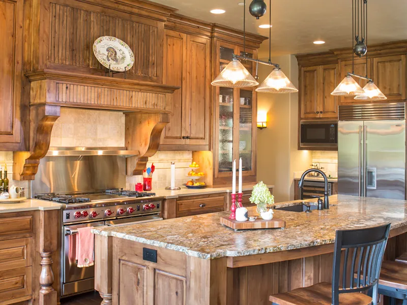 Shingle House Plan Kitchen Photo 03 - Leigh Lane Rustic Country Ranch House - Shop House Plans and More