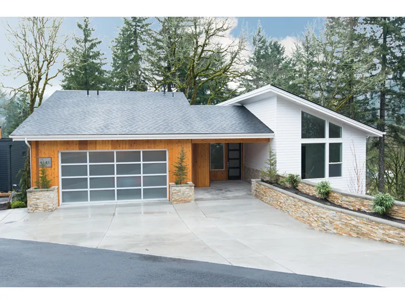 Ranch House Plan Front Photo 05 - Shay Rustic Modern House Plans | Mid-Century Modern House Plans