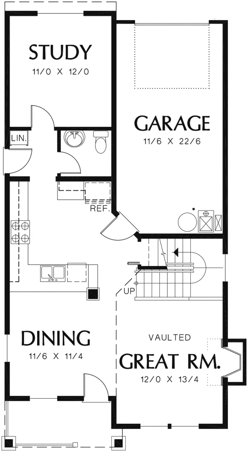 Shingle Home Plan First Floor 011D-0367