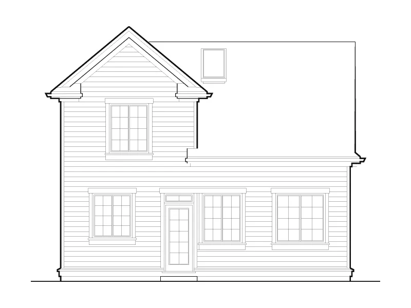 Country House Plan Rear Elevation - Plum Valley Narrow Lot Home 011D-0378 - Shop House Plans and More