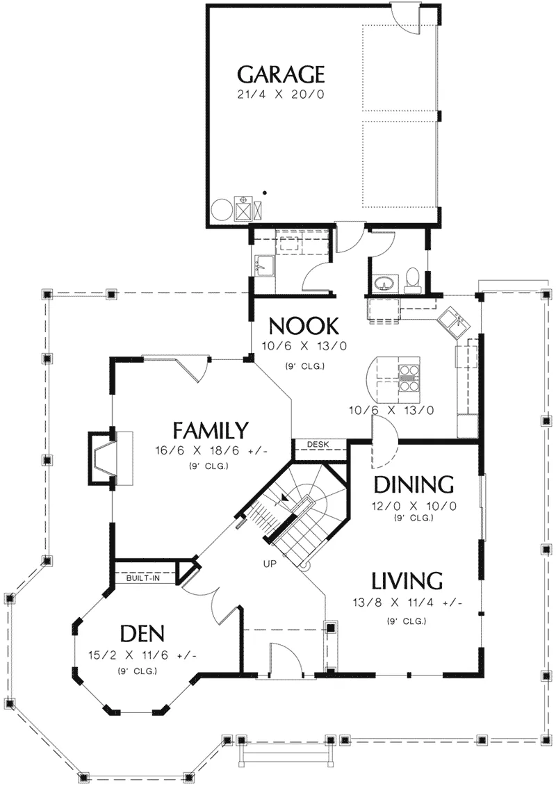 Country House Plan First Floor - Emily Lane Victorian Home 011D-0393 - Search House Plans and More