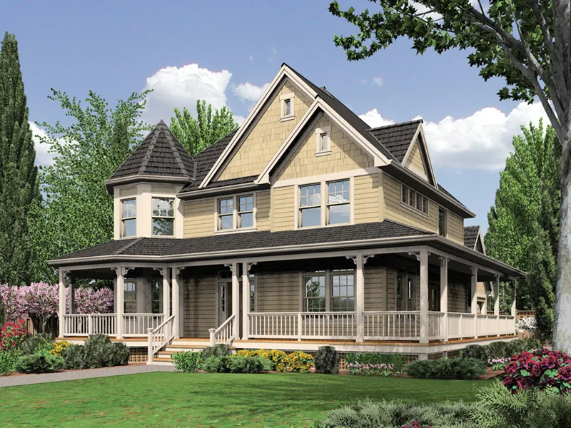 Country House Plan Front Image - Emily Lane Victorian Home 011D-0393 - Search House Plans and More
