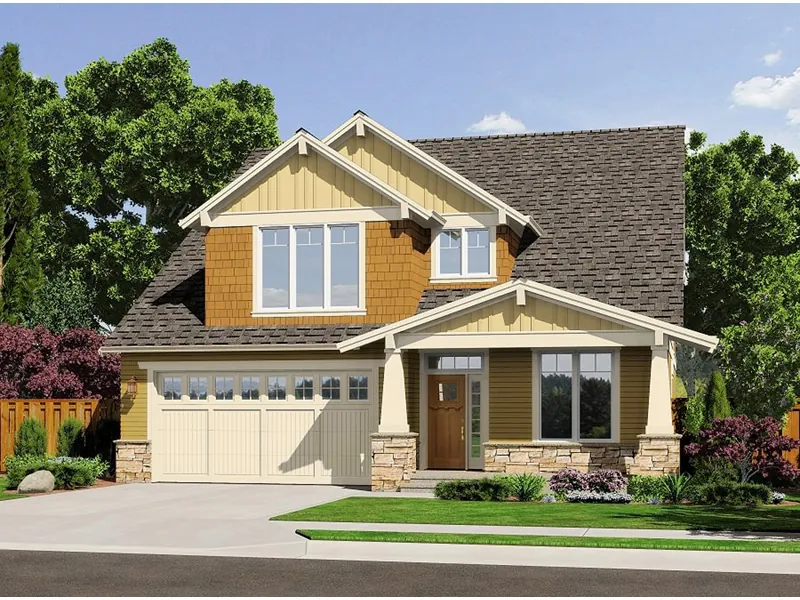 Bungalow House Plan Front Photo 01 - Proctor Hill Craftsman Home 011D-0395 - Shop House Plans and More