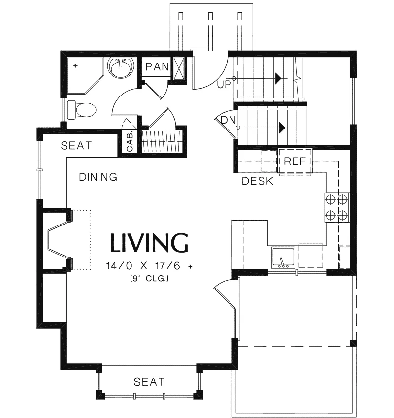 Waterfront Home Plan First Floor 011D-0430