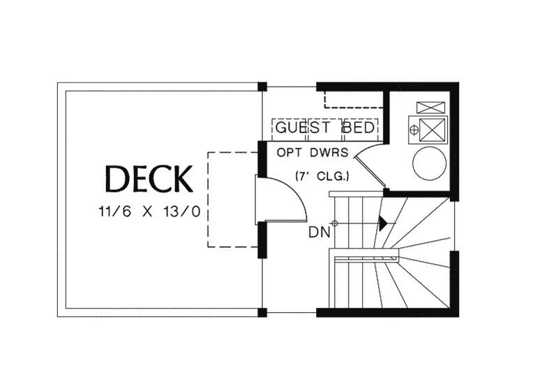 Lake House Plan Third Floor - Wulff Modern Narrow Lot Home 011D-0471 - Shop House Plans and More