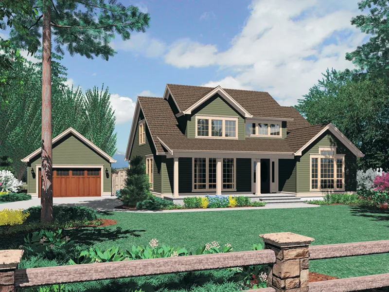 Arts & Crafts House Plan Front of Home - Melba Grove Country Home 011D-0508 - Shop House Plans and More