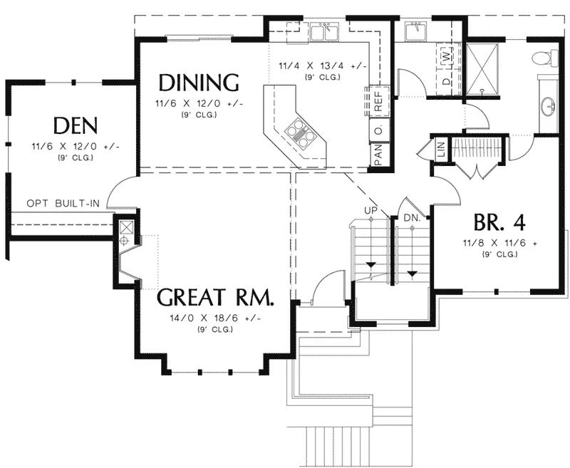 Neoclassical Home Plan First Floor 011D-0519