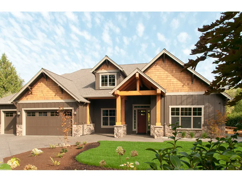 Craftsman House Plan Front Photo 03 - Wrights Creek Craftsman Home 011D-0526 - Shop House Plans and More