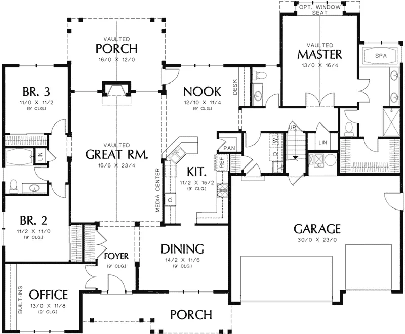 Country Home Plan First Floor 011D-0528