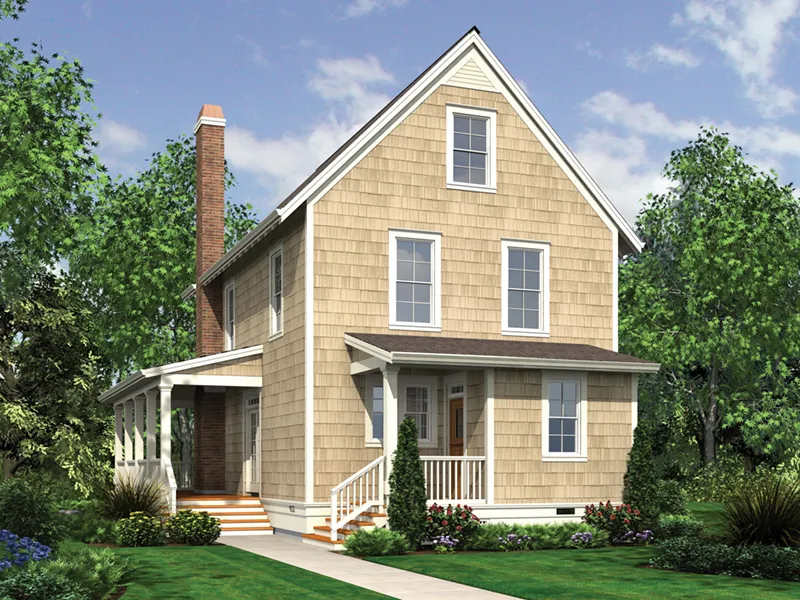 Craftsman House Plan Color Image of House - Lucy Hill Narrow Lot Home 011D-0542 - Shop House Plans and More