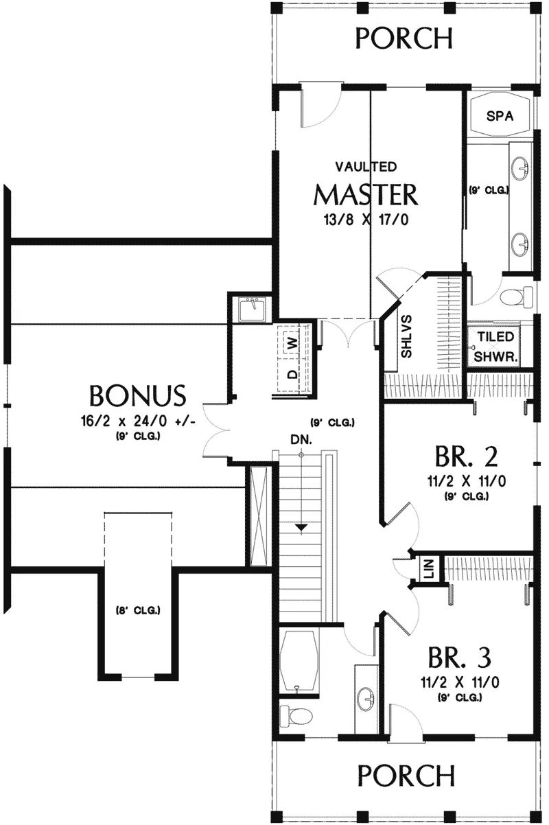 Traditional Home Plan Second Floor 011D-0564