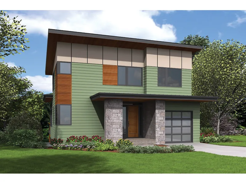 Waterfront House Plan Front Image - DuPont Modern Home 011D-0586 - Search House Plans and More