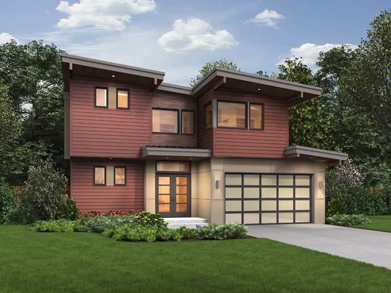 Beach & Coastal House Plan Front Image - Modern Home Floor 011D-0588 - Search House Plans and More