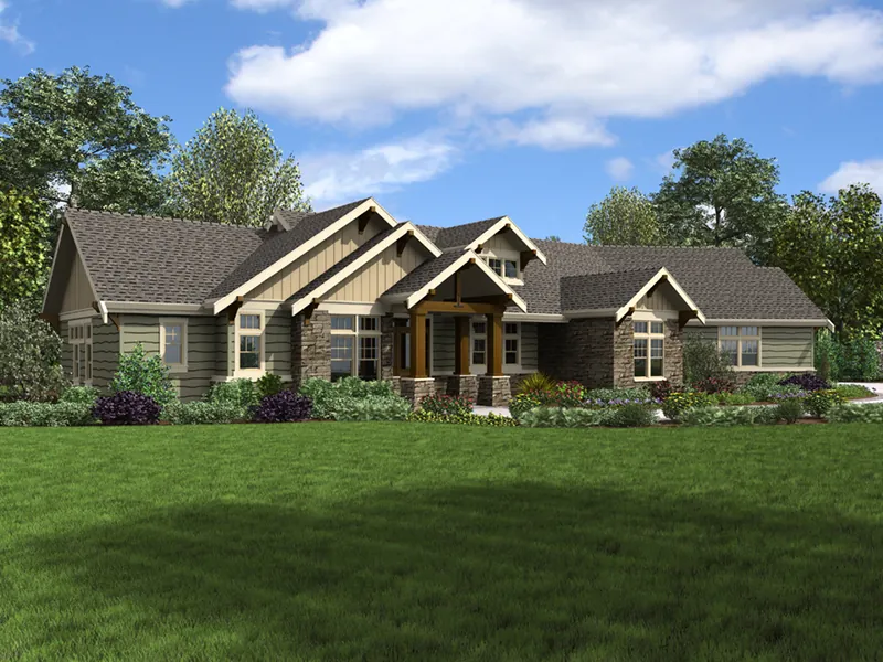 Arts & Crafts House Plan Front of Home - Joanna Hill Craftsman Home 011D-0607 - Search House Plans and More
